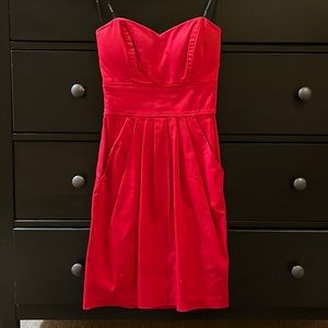 Red formal pocketed dress